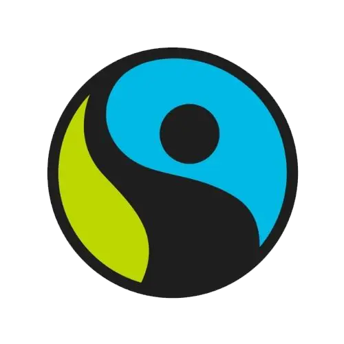 Logoen til geoguessr, med en stilisert blå, svart og gul sirkel som ligner et yin-yang-symbol.